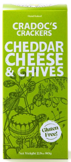 Cradocs Cheddar with Chives Crackers 80g