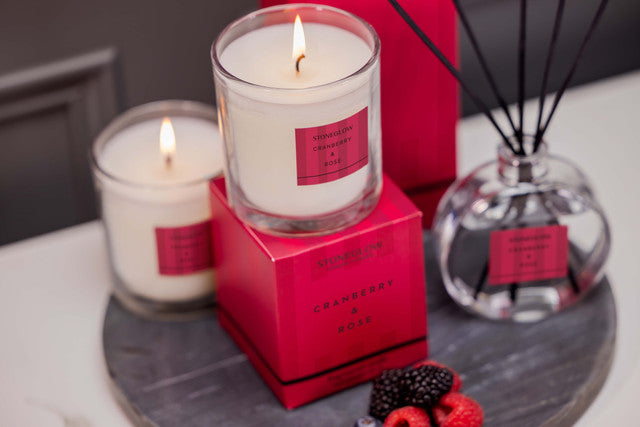 Stoneglow Tumbler Candle Cranberry & Rose