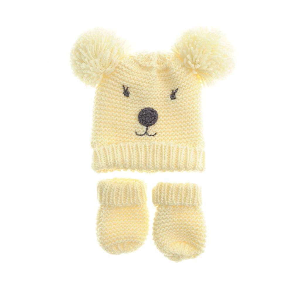 Ziggle Cream Bear Hat and Mittens