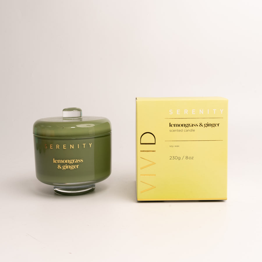Vivid Serenity Candle Lemongrass and Ginger 230g