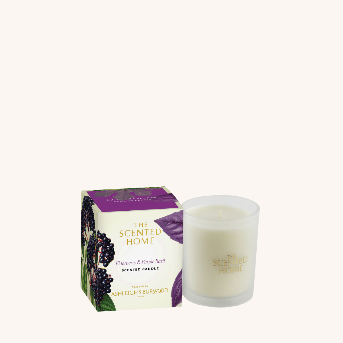 The Scented Home Jar Candle Elderberry & Purple Basil 170g