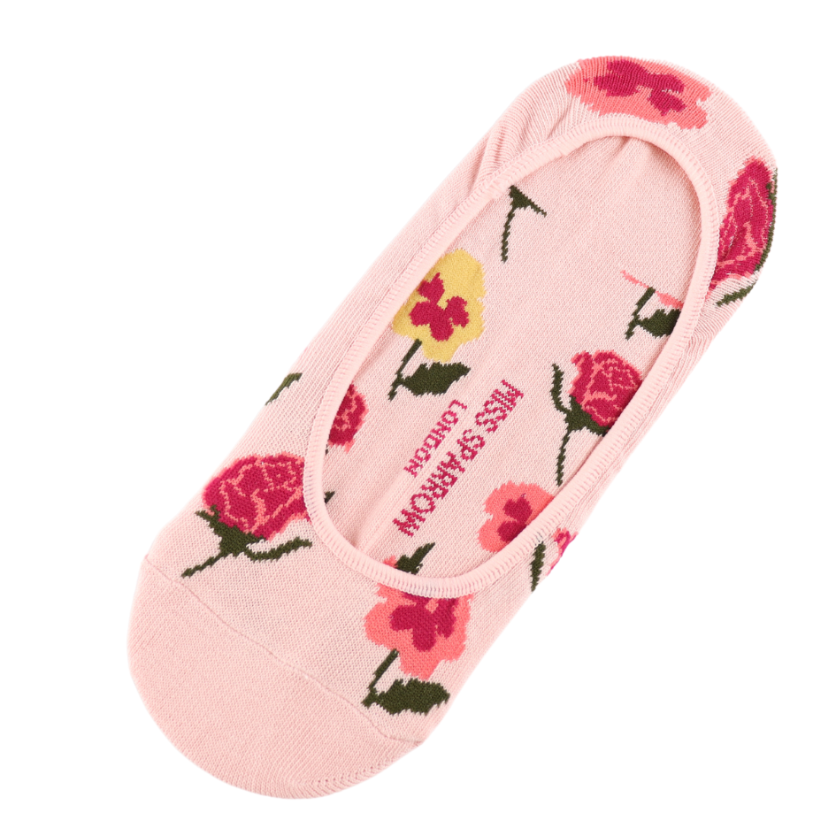 Miss Sparrow Botany Study Invisible Footsie Socks Dusky Pink