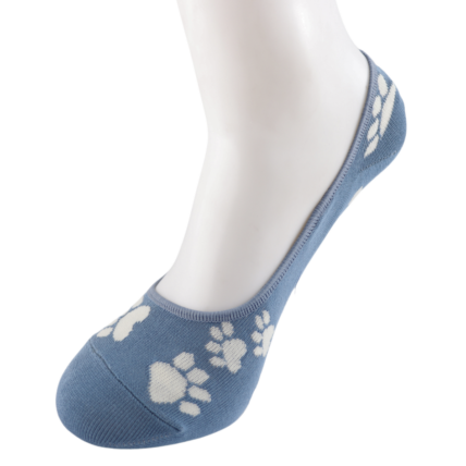 Miss Sparrow Paw Prints Invisible Footsie Socks Denim