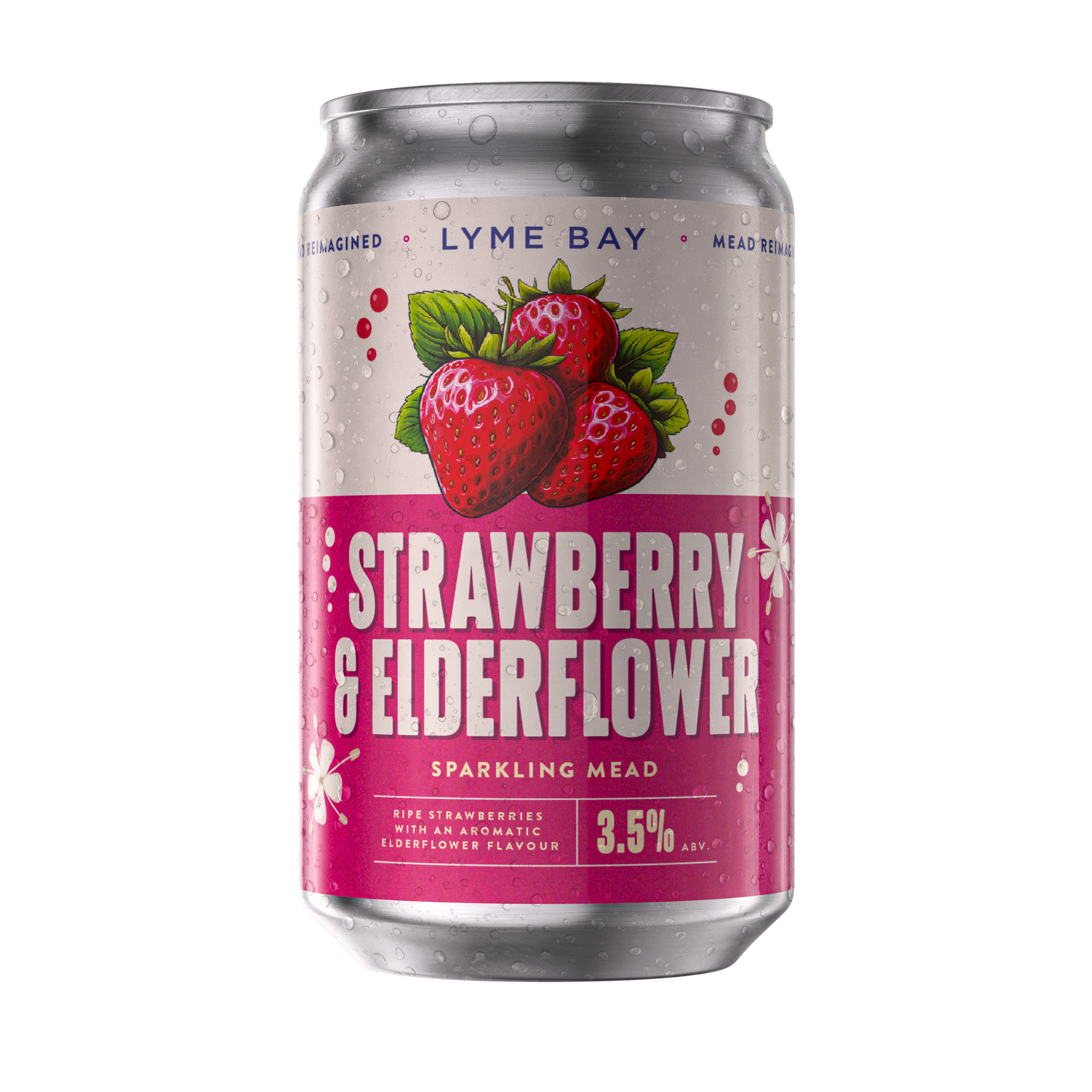 Lyme Bay Strawberry & Elderflower Sparkling Mead 330ml