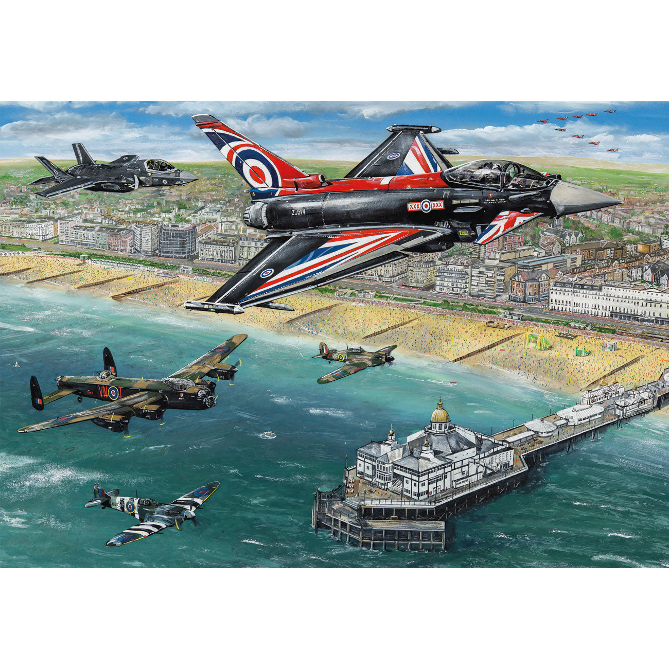 Gibsons Airshow Over Eastbourne 500 Piece Jigsaw Puzzle