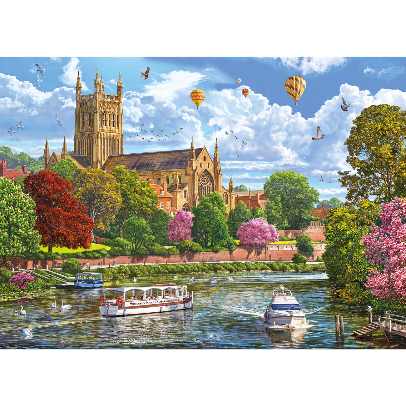 Gibsons Worcester from the River 1000 Piece Jigsaw Puzzle