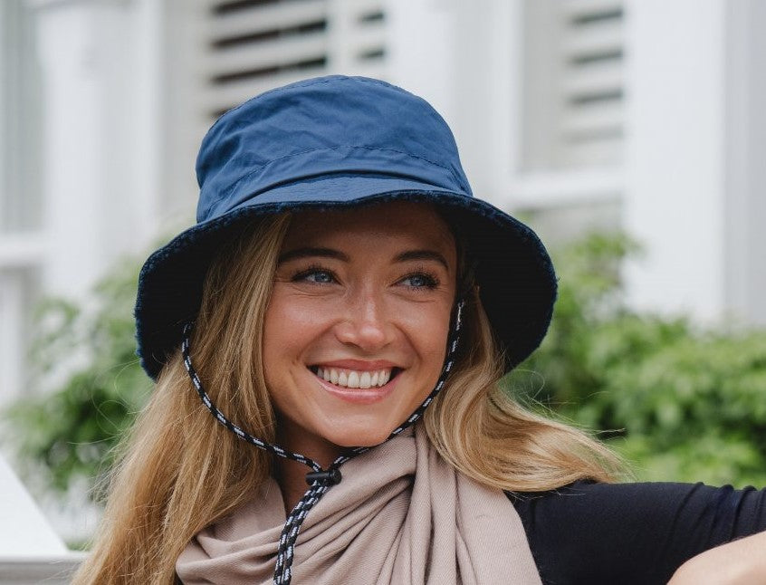 Park Lane Waterproof Packable Bucket Hat Navy
