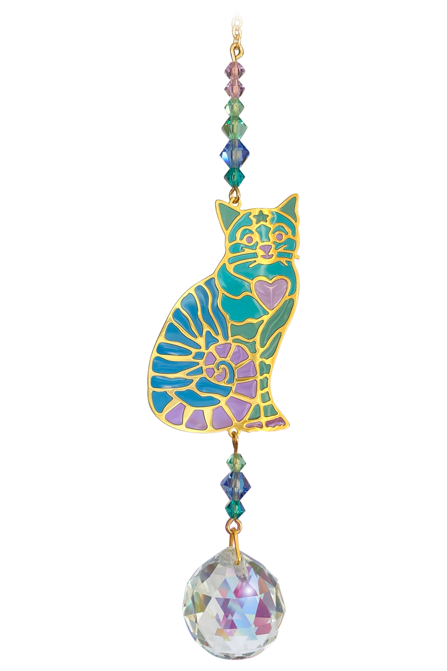 Wild Things Crystal Dreams Sitting Cat Heart Aurora