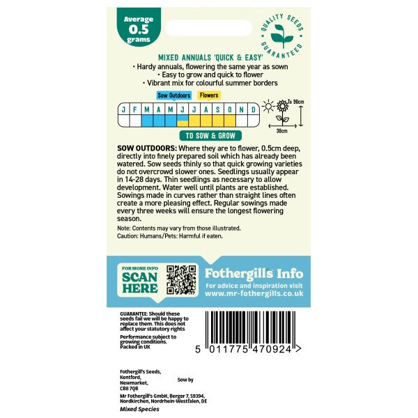 Mr Fothergills Mixed Annuals Quick & Easy