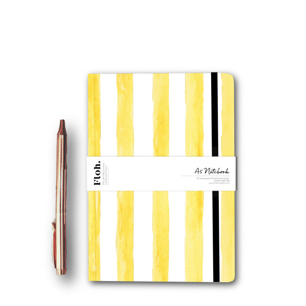 Toasted Crumpet Lemon (Stripes) A5 Lined Notebook