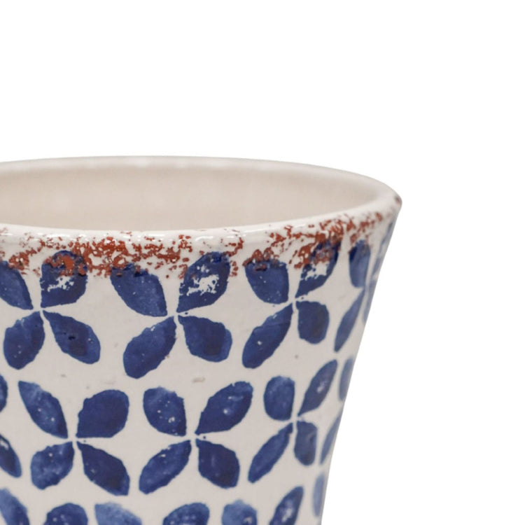 Ivyline Porto Blue Tile Tapered Planter