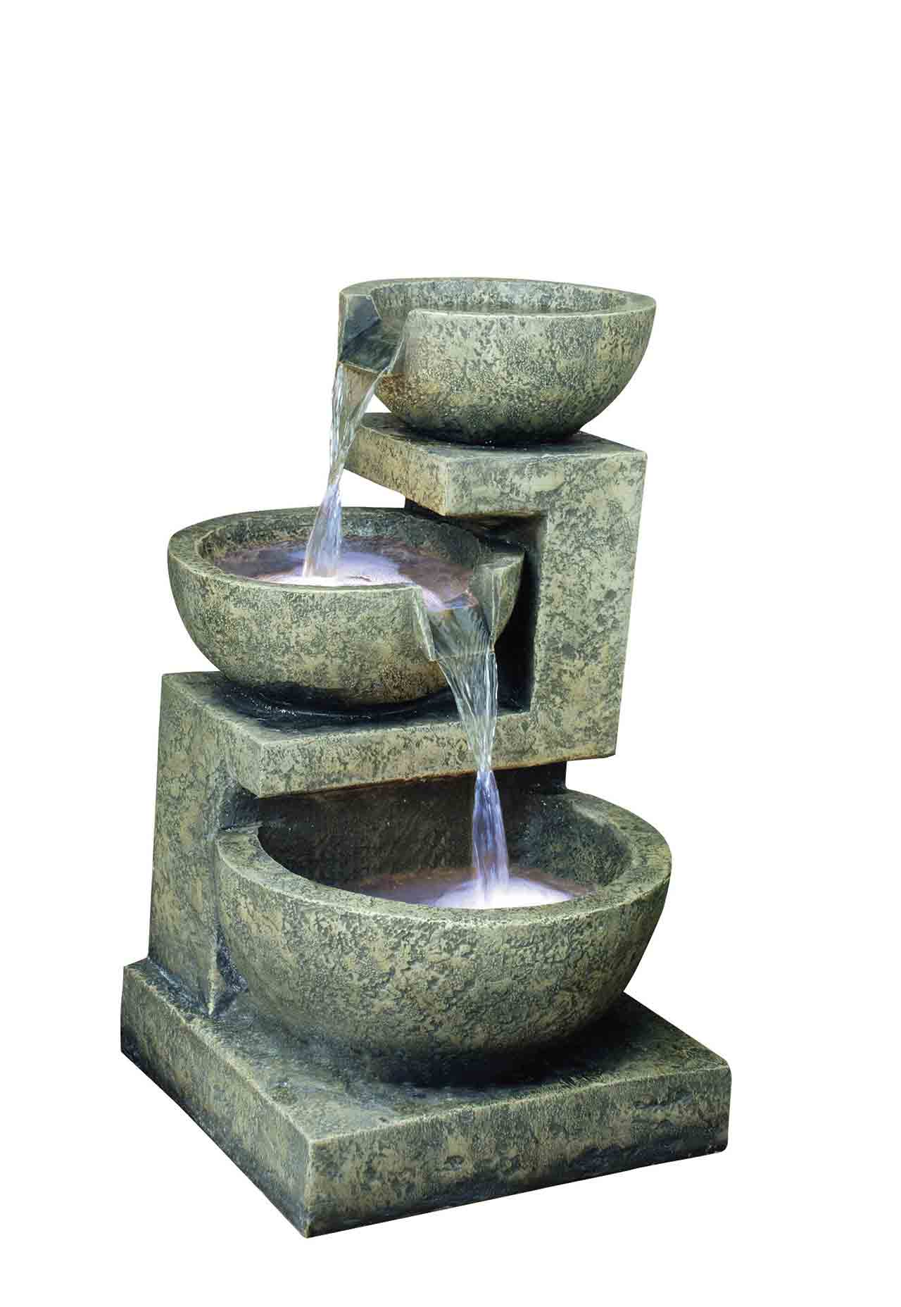 Hamac Small Granite 3 Bowl Mains Powered Water Feature