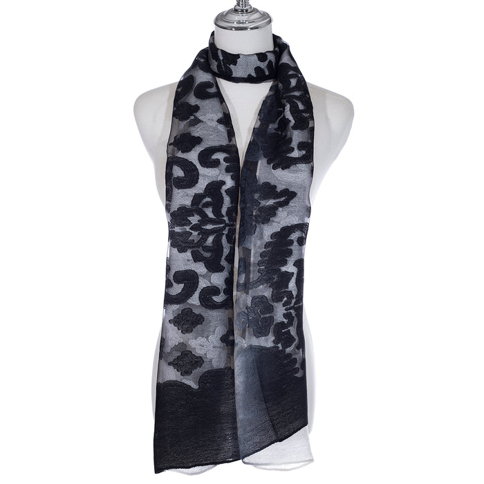 Park Lane Black and White Sheer Scarf