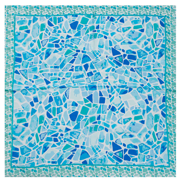 Park Lane Square Scarf Aqua Mosaic