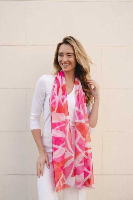 Park Lane Summer Scarf Fuscia Geo