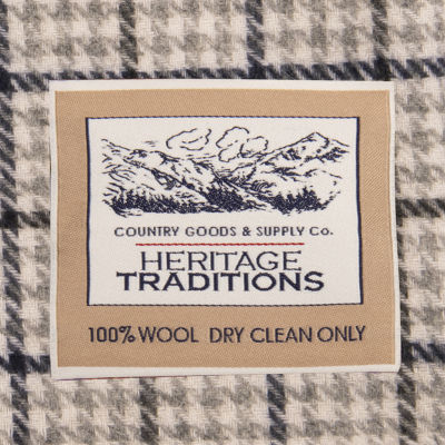 Heritage Traditions Wool Houndstooth Scarf - Navy Grey