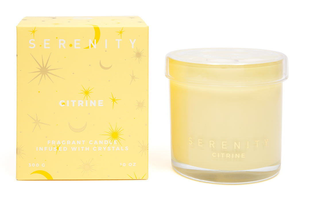 Serenity Crystal Candle Energise Citrine 300g