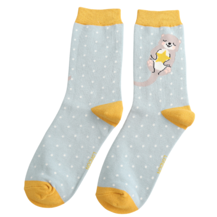 Miss Sparrow Otter & Dots Socks Duck Egg