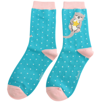 Miss Sparrow Otter & Dots Socks Teal
