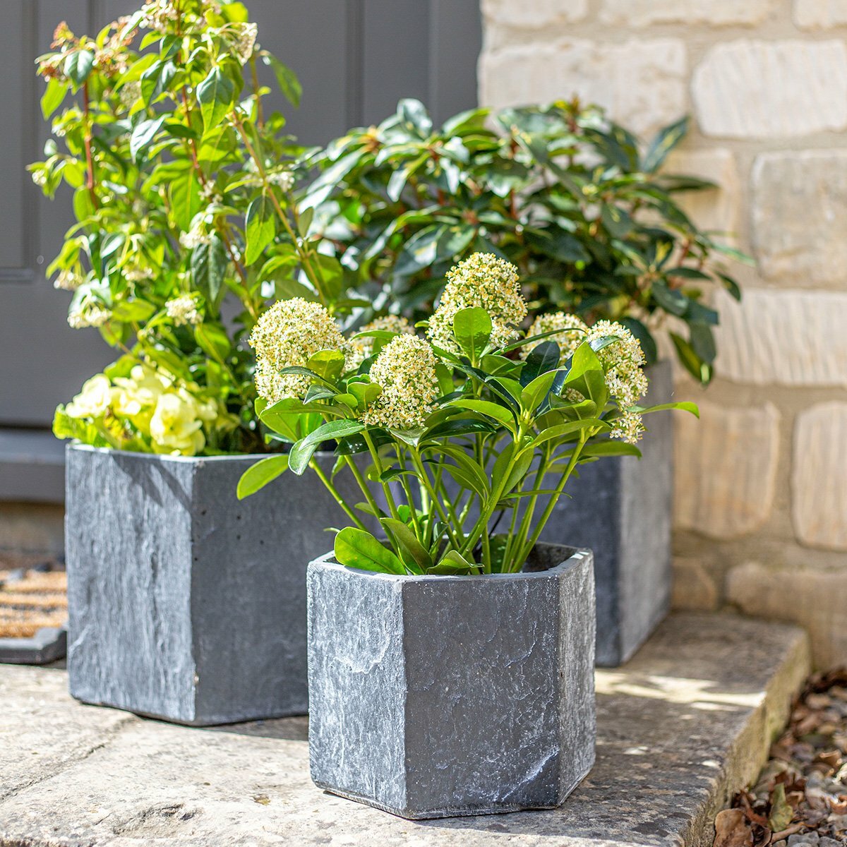 Apta Slate Light Grey Hexagon