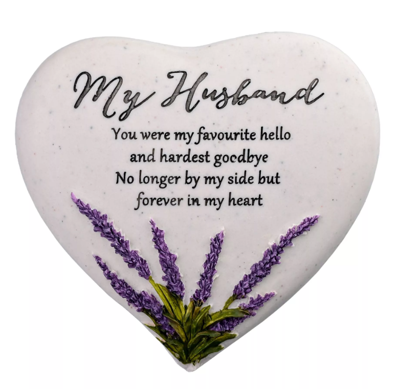 Thoughts Of You Heart Stone / Lavender - Husband