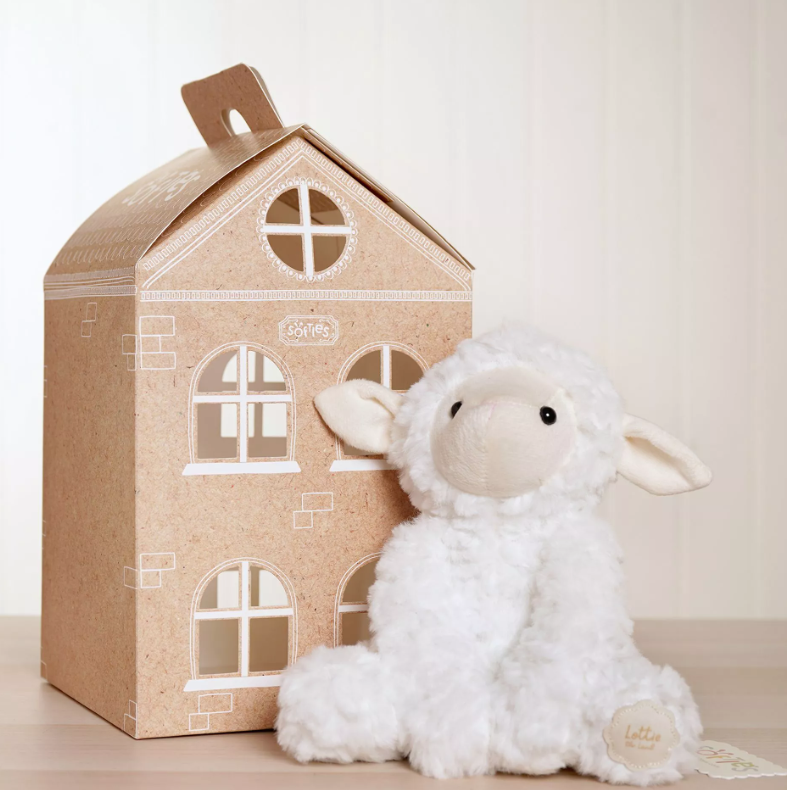 Softies Lottie The Plush Sitting White Lamb 22 cm