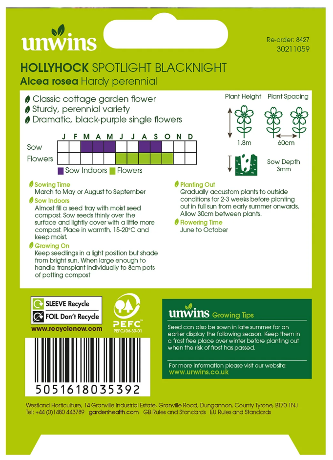 Nature's Haven Hollyhock Spotlight Blacknight Seeds