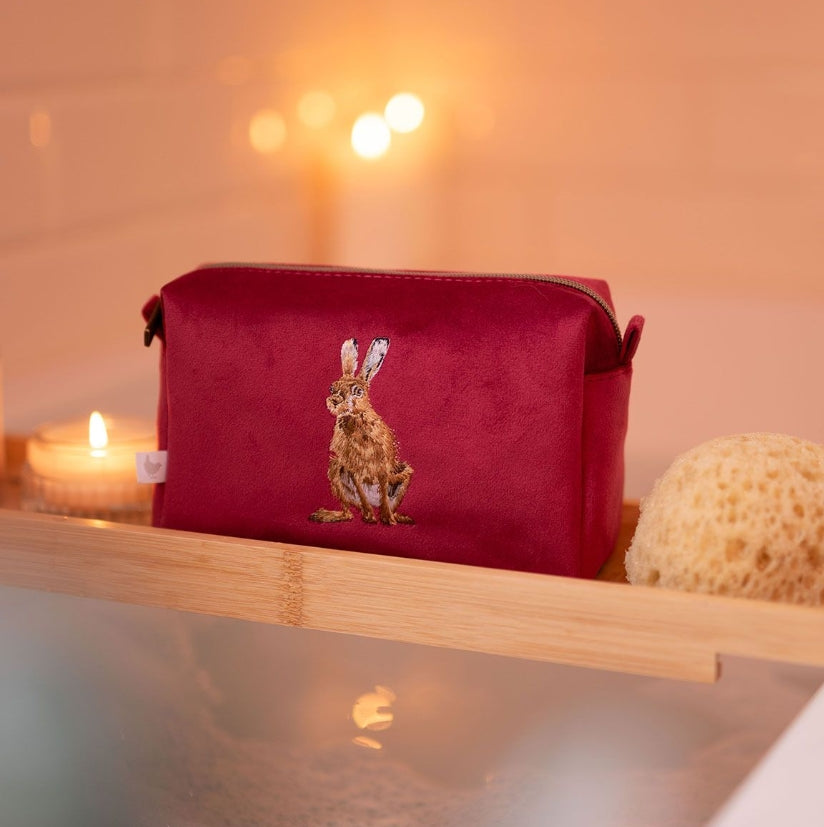 Wrendale 'Golden Hour' Hare Embroidered Make Up Bag