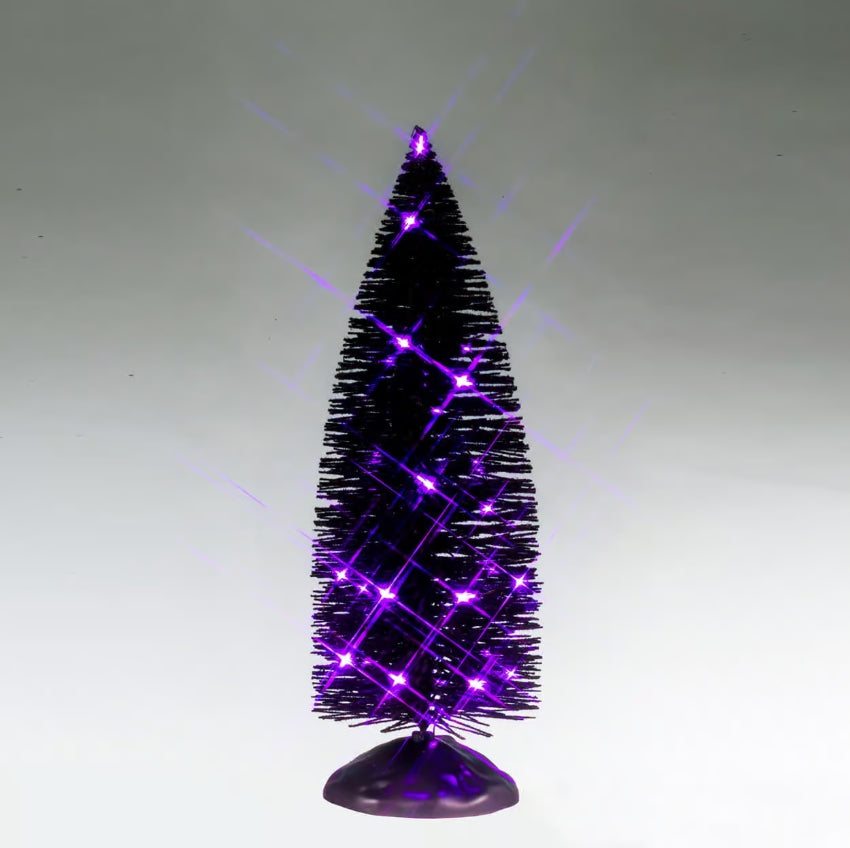 Lemax Black Bristle Tree With Purple Lights 54517