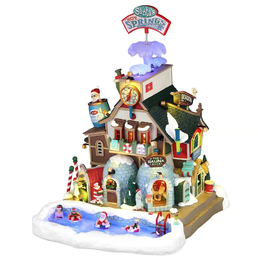 Lemax Santa's Hot Springs Oasis With Adaptor 65522-UK