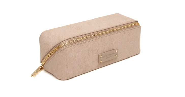 Alice Wheeler Kensington Suede Small Train Case Mink