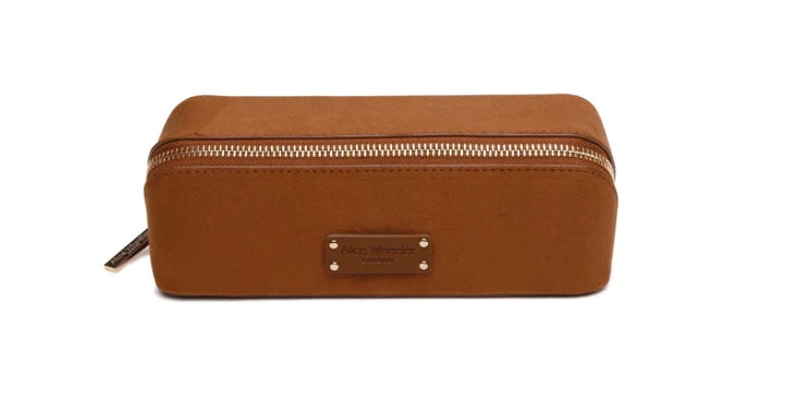 Alice Wheeler Kensington Suede Small Train Case Fudge
