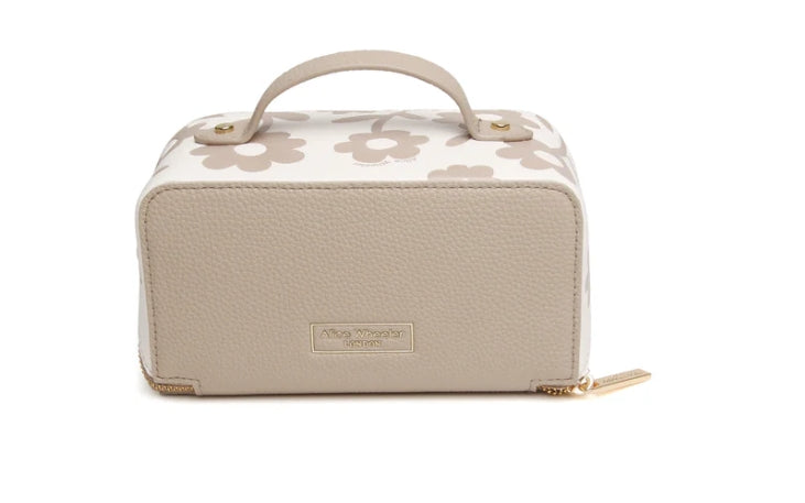 Alice Wheeler Floral Mini Train Case Stone