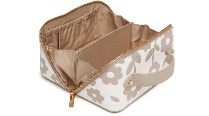 Alice Wheeler Floral Mini Train Case Stone