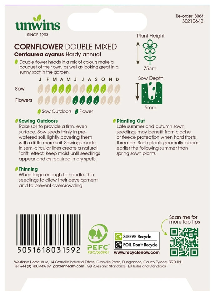 Unwins Cornflower Double Mix