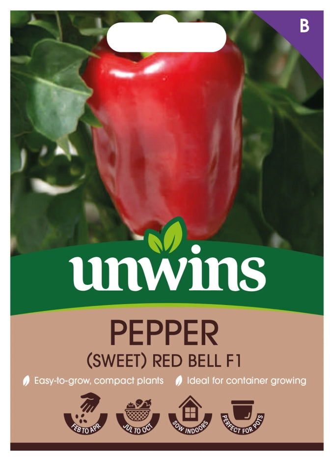 Unwins Sweet Pepper Red Bell F1 Seeds
