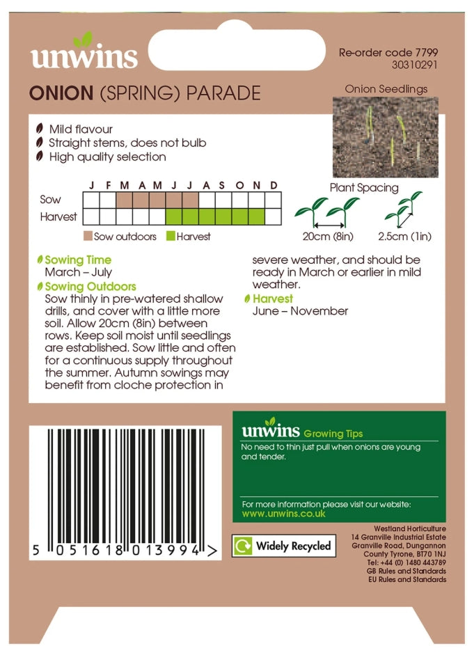 Unwins Spring Onion Parade Seeds