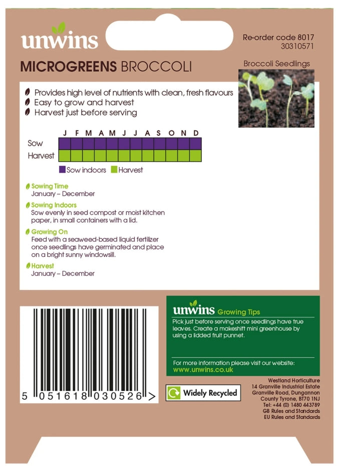 Unwins MicroGreens Broccoli Seeds