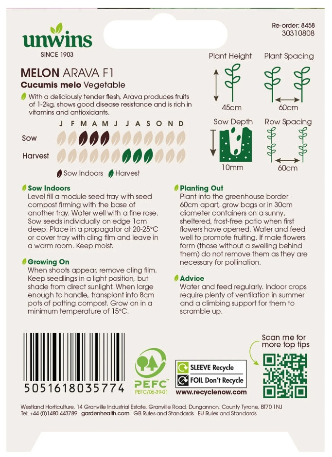Unwins Melon Arava F1 Seeds