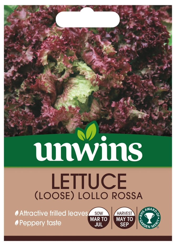Unwins Loose Lettuce Lollo Rossa Seeds