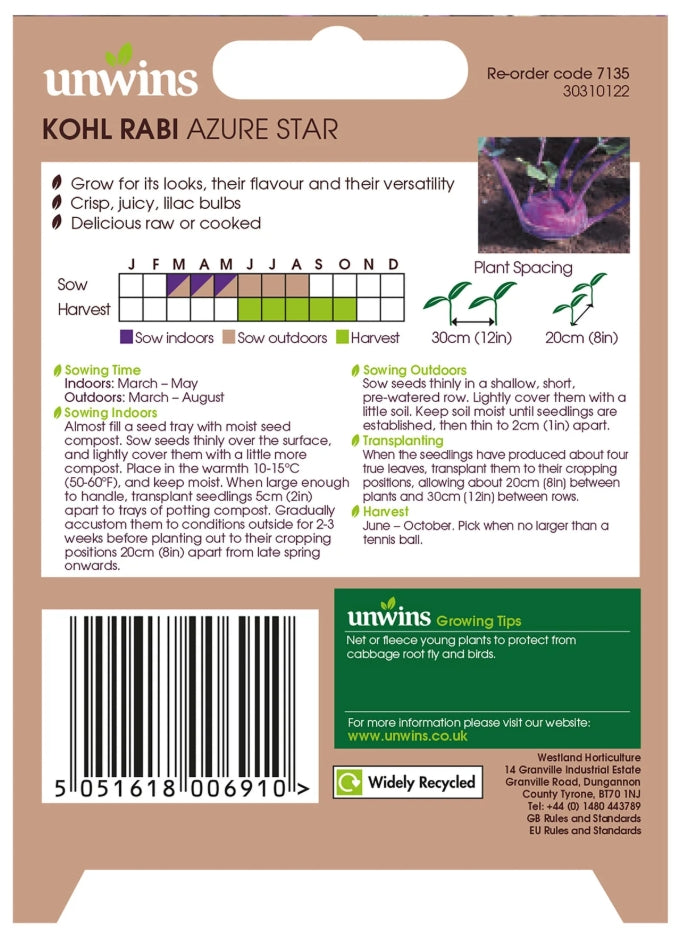 Unwins Kohl Rabi Azure Star Seeds