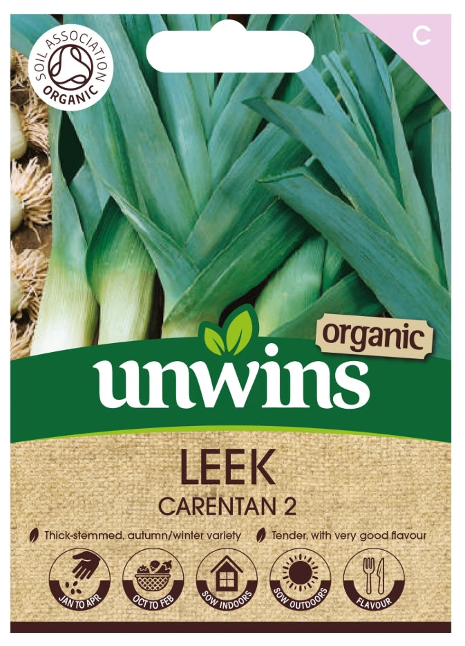 Unwins Organic Leek Carentan 2 Seeds