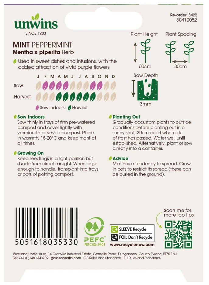 Unwins Mint Peppermint Seeds