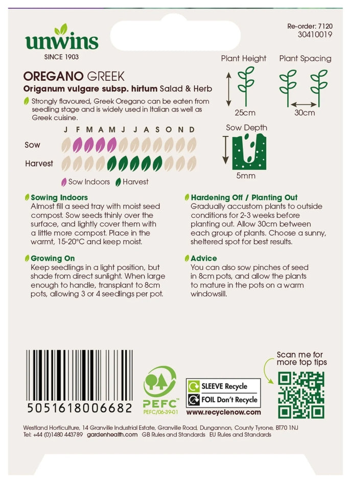 Unwins Oregano Greek Seeds