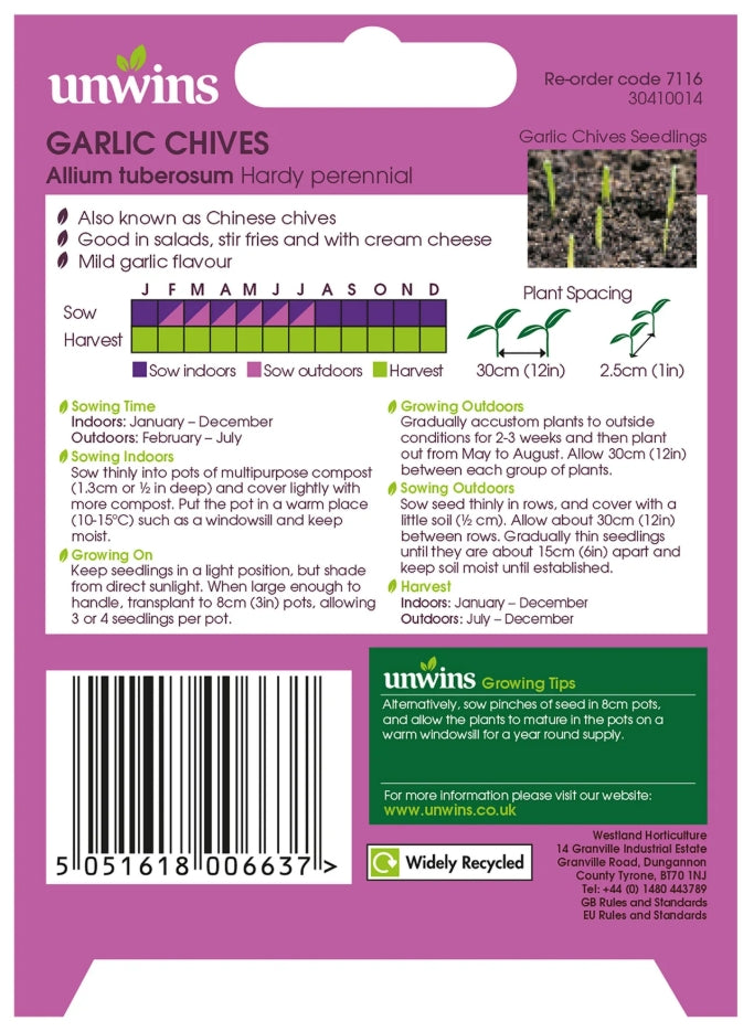 Unwins Garlic Chives Seeds