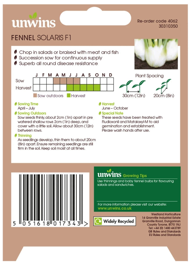 Unwins Fennel Solaris F1 Seeds