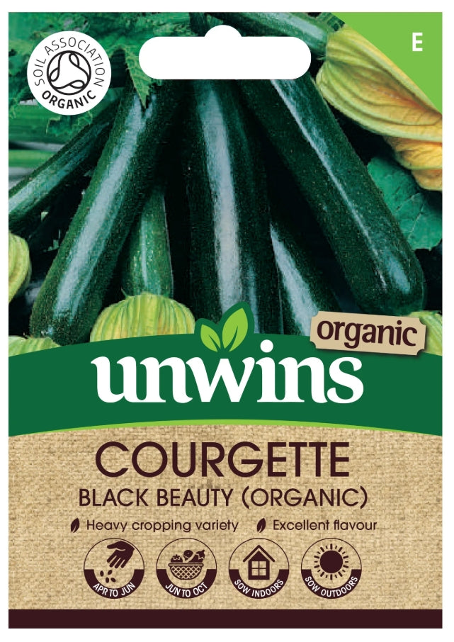 Unwins Organic Courgette Black Beauty Seeds