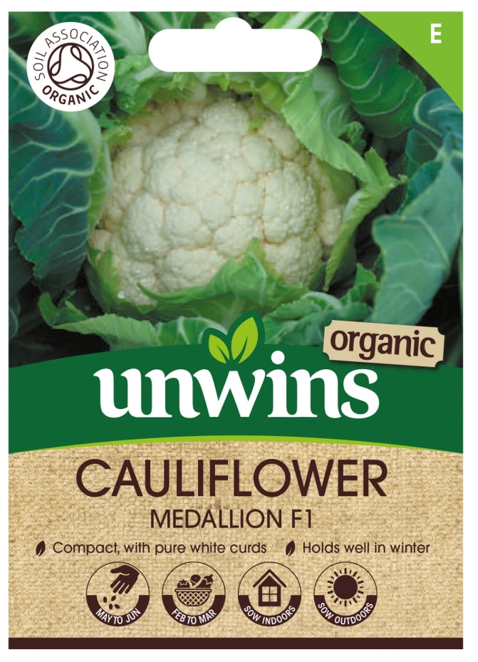 Unwins Organic Cauliflower Medallion F1 Seeds
