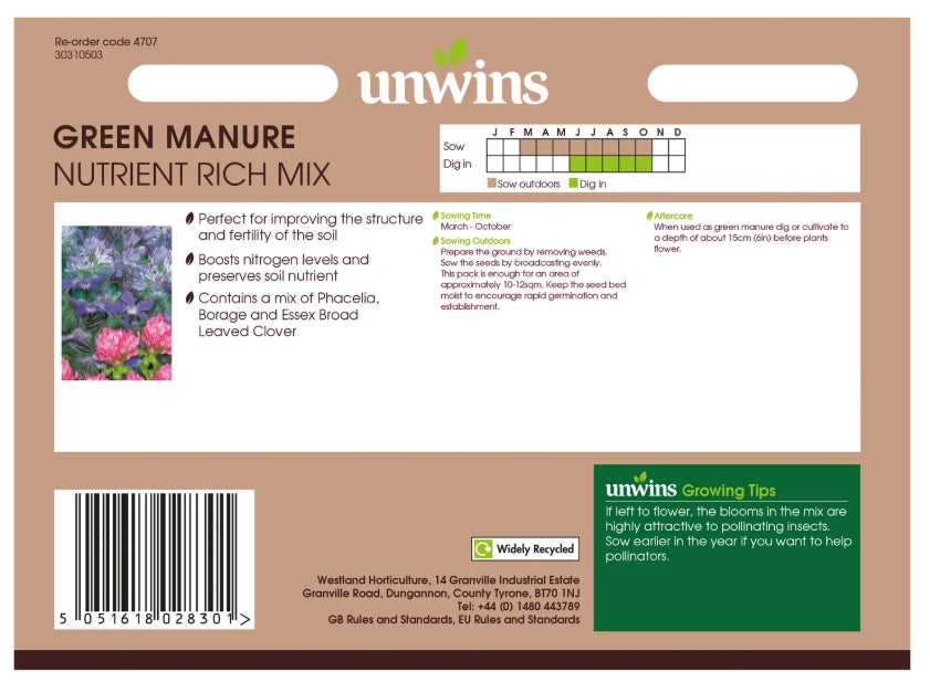 Unwins Green Manure Nutrient Rich Mix Seeds