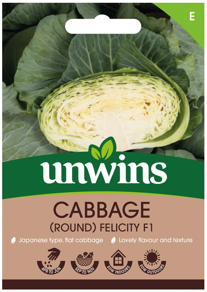 Unwins Round Cabbage Felicity F1 Seeds